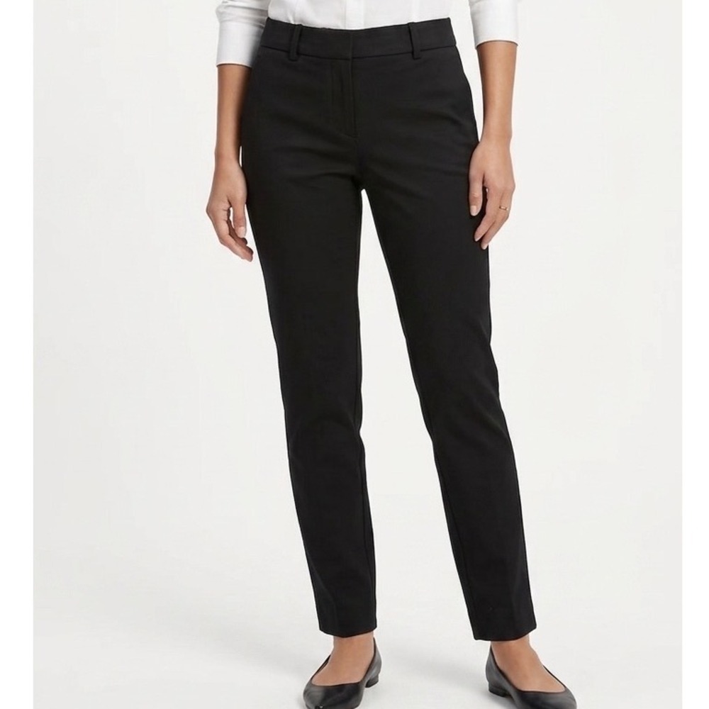Banana Republic Sloan Black Slim Fit Dress Pants Womens 4P Petite Bi-Stretch - Picture 1 of 10